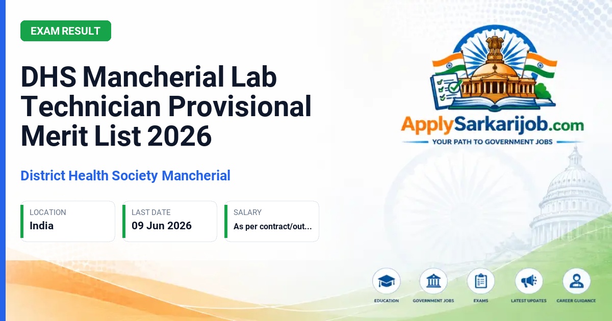District Health Society Mancherial - Lab Technician Official Notification Poster & Schedule