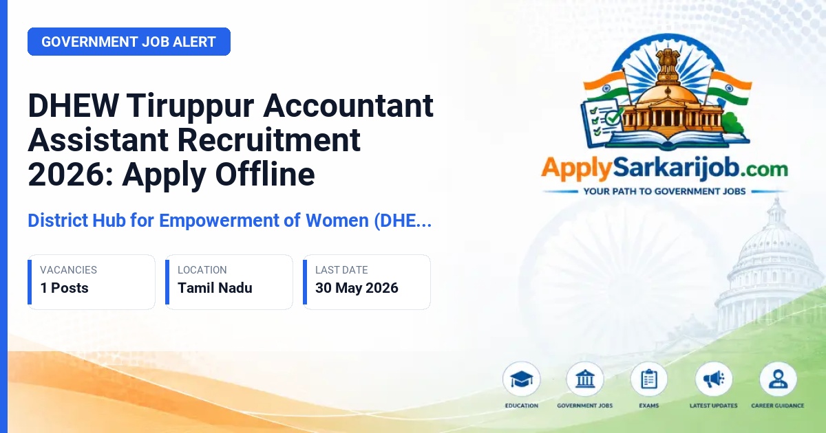 Government Medical College Hospital Tiruppur - Accountant Assistant Official Notification Poster & Schedule