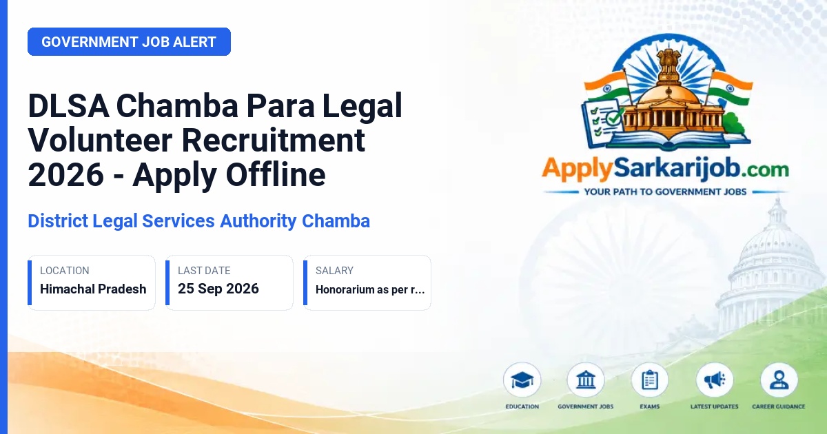 District Legal Services Authority Chamba - Para Legal Volunteer Official Notification Poster & Schedule