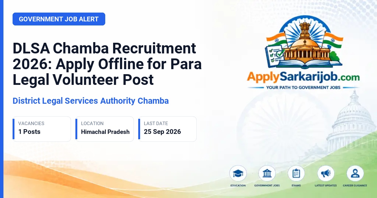 District Legal Services Authority Chamba - Para Legal Volunteer Official Notification Poster & Schedule