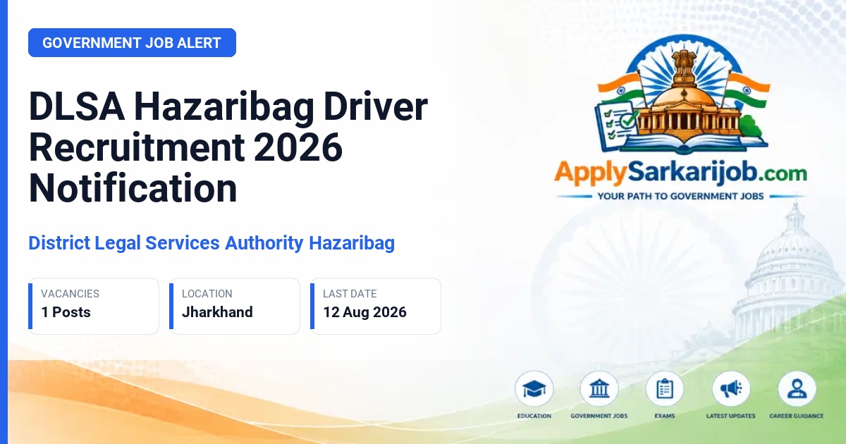 District Legal Services Authority Hazaribag - Driver Official Notification Poster & Schedule