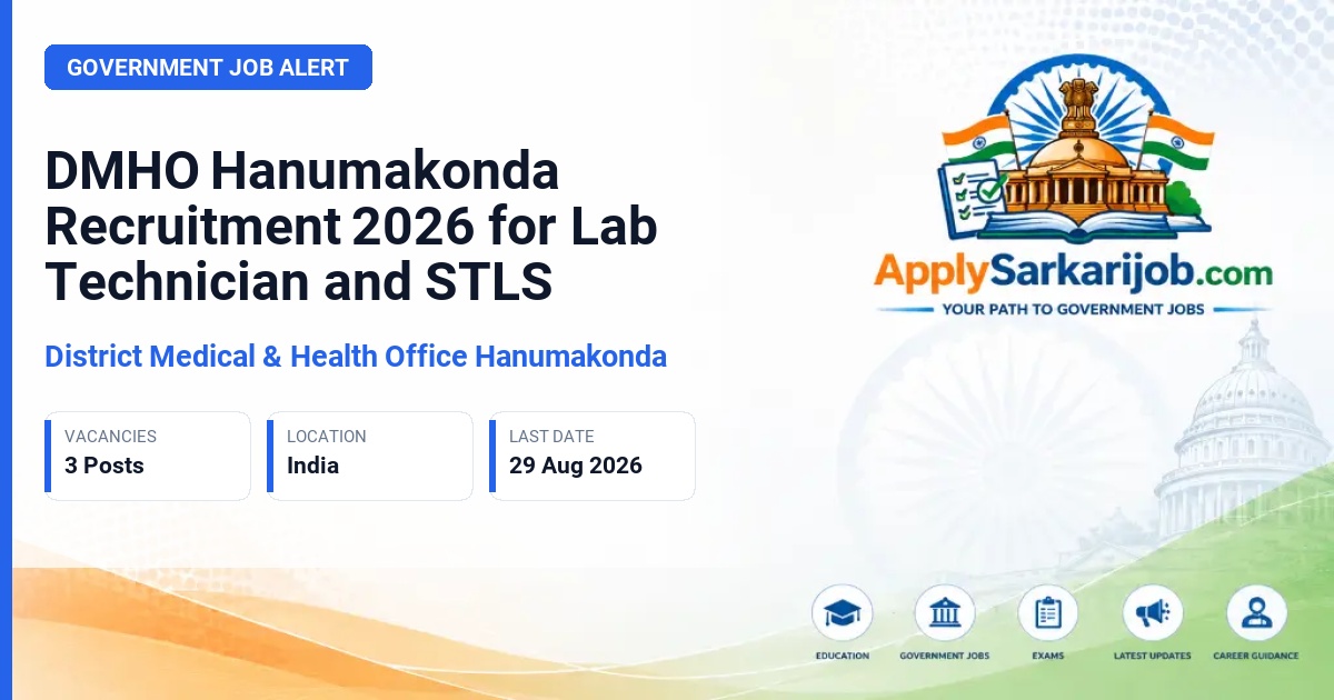 District Medical & Health Office Hanumakonda - Lab Technician and STLS Official Notification Poster & Schedule