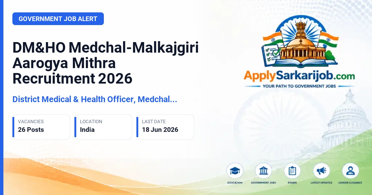 District Medical & Health Officer, Medchal-Malkajgiri - Aarogya Mithra Official Notification Poster & Schedule
