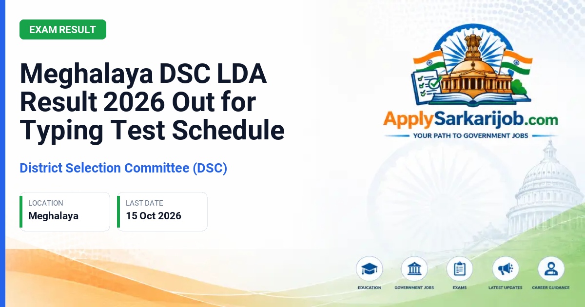 District Selection Committee (DSC) - Lower Division Assistant Official Notification Poster & Schedule