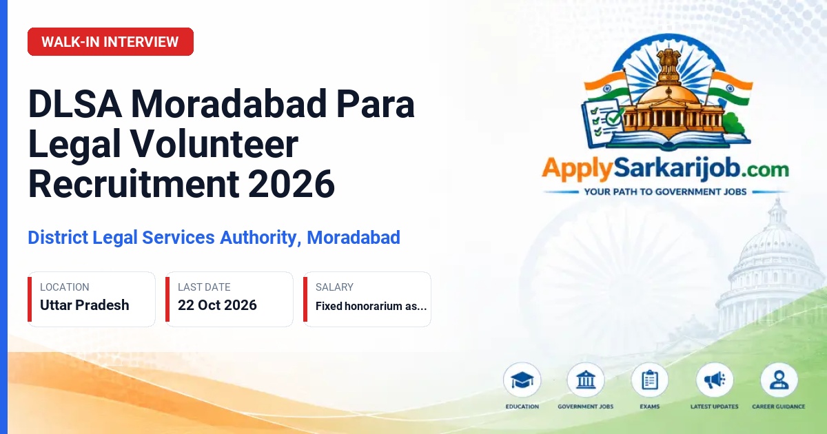 District Legal Services Authority, Moradabad - Para Legal Volunteer Official Notification Poster & Schedule