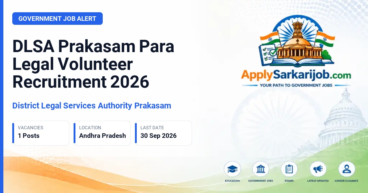 District Legal Services Authority Prakasam - Para Legal Volunteer Official Notification Poster & Schedule
