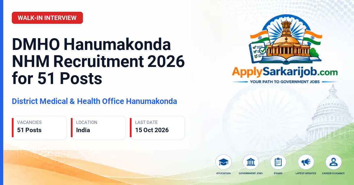 District Medical & Health Office Hanumakonda - Various Posts Official Notification Poster & Schedule