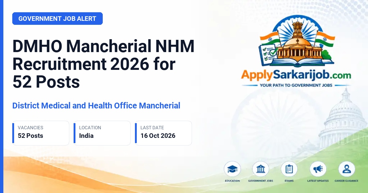 District Medical and Health Office Mancherial - Lab Technician, Paediatrician, Nursing Officer, MLHP/CHO/MO Palle dhawakana, RMNCH Counsellors, ANM, Pharmacist, Senior Dots plus TB HIV Supervisor/VBD Technical Supervisor, Senior Dots plus TB HIV Supervisor/STS, STLS (Senior TB Laboratory Supervisor), R Official Notification Poster & Schedule