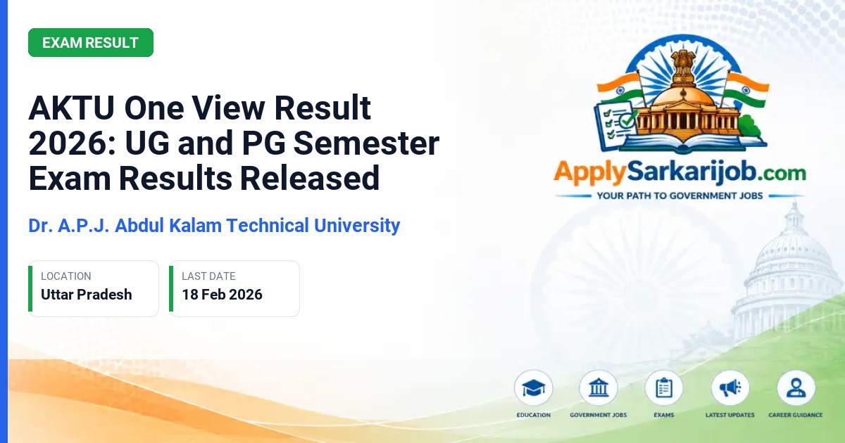 Dr. A.P.J. Abdul Kalam Technical University - AKTU One View Result 2026: UG and PG Semester Exam Results Released Official Notification Poster & Schedule