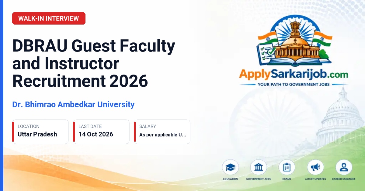 Dr. Bhimrao Ambedkar University - Guest Faculty and Instructor Official Notification Poster & Schedule