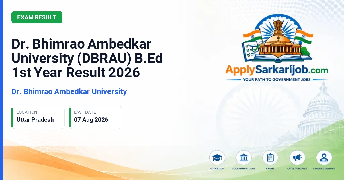 Dr. Bhimrao Ambedkar University - B.Ed First Year Official Notification Poster & Schedule