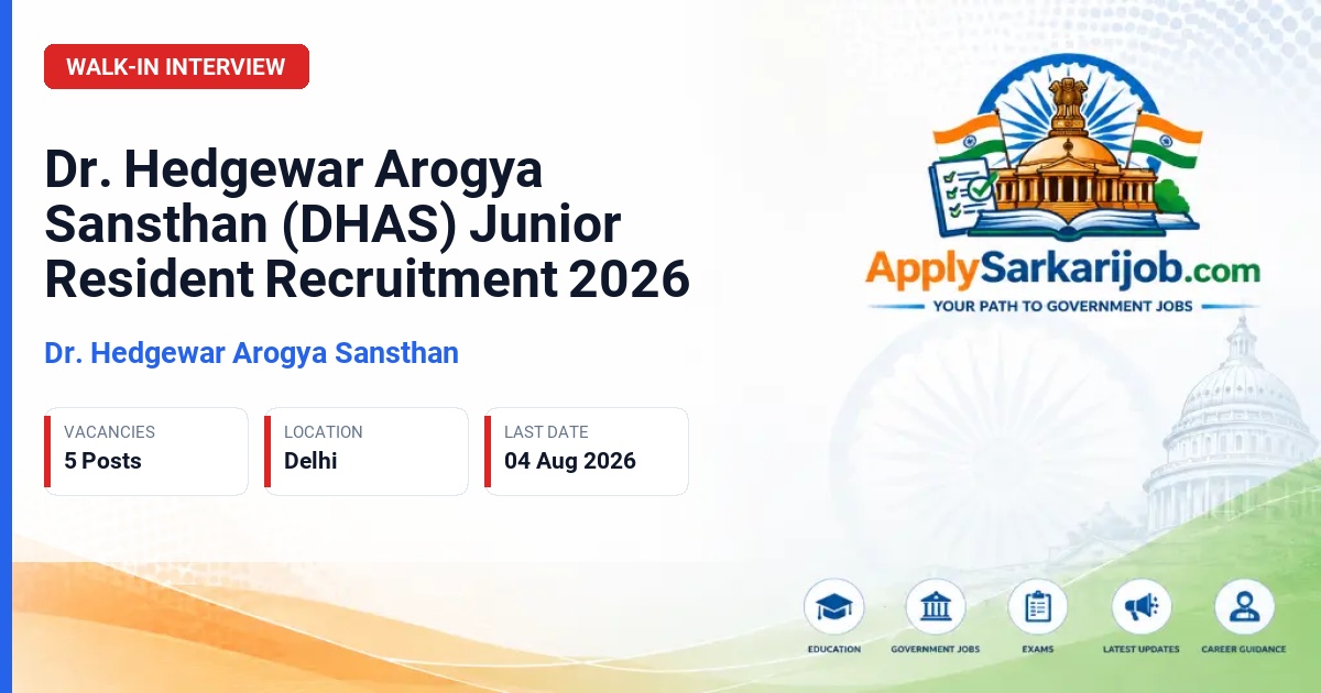 Dr. Hedgewar Arogya Sansthan - Junior Resident Official Notification Poster & Schedule