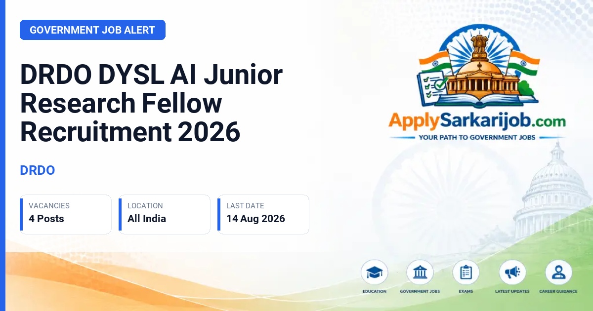 DRDO - Junior Research Fellow Official Notification Poster & Schedule