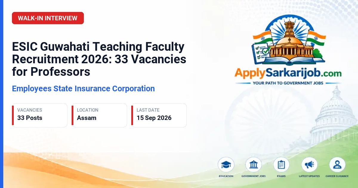 Employees State Insurance Corporation - Teaching Faculty Official Notification Poster & Schedule