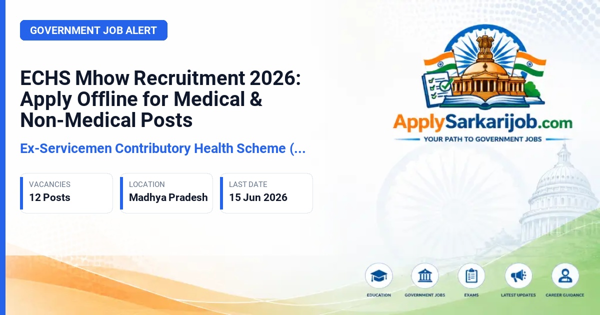 Ex-Servicemen Contributory Health Scheme (ECHS) - Medical, Para Medical & Non-Medical Staff Official Notification Poster & Schedule