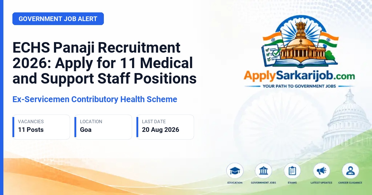Ex-Servicemen Contributory Health Scheme - Various Posts (Medical and Support) Official Notification Poster & Schedule