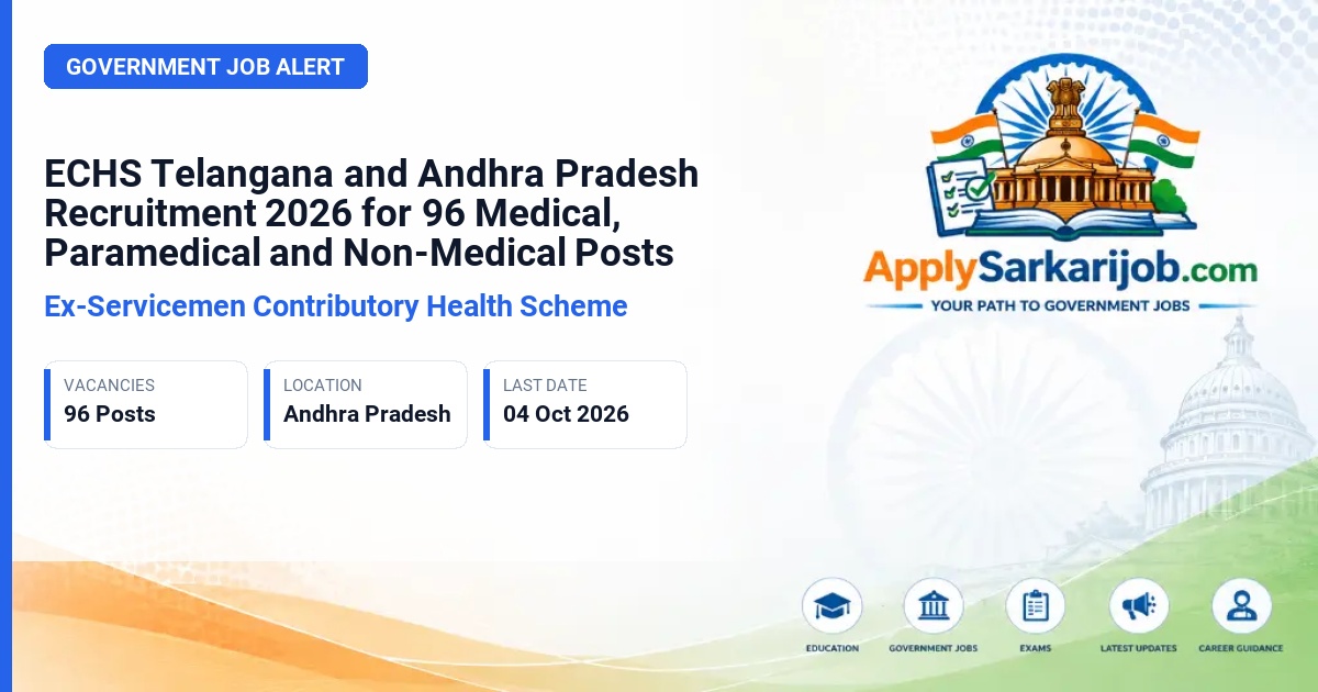 Ex-Servicemen Contributory Health Scheme - Medical, Paramedical and Non-Medical Posts Official Notification Poster & Schedule