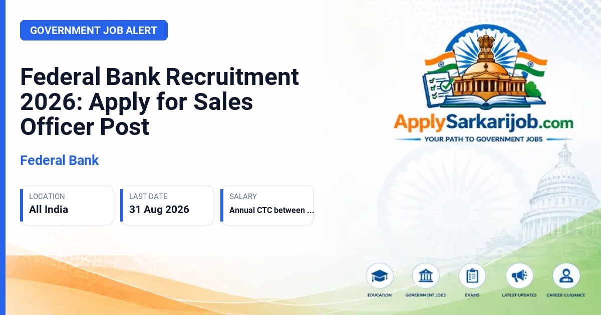 Federal Bank - Sales Officer - Corporate Salary Official Notification Poster & Schedule