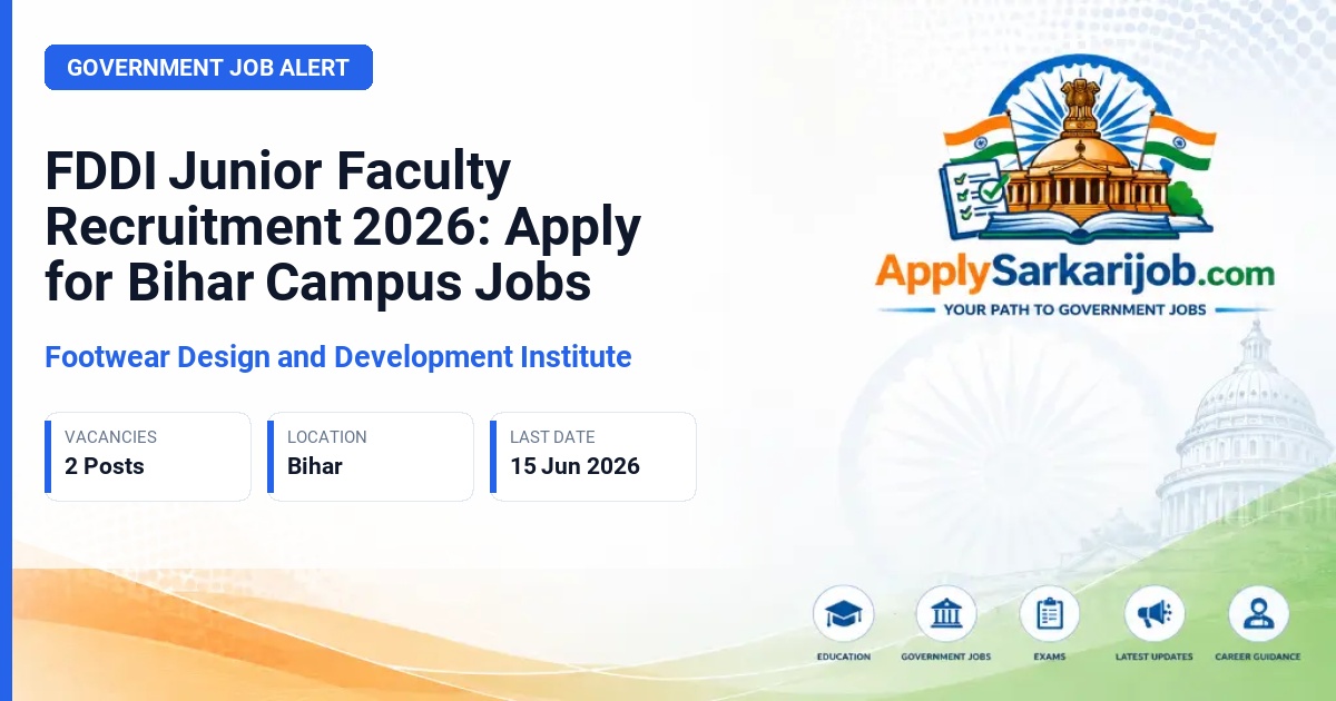 Footwear Design & Development Institute (FDDI) - Junior Faculty Official Notification Poster & Schedule