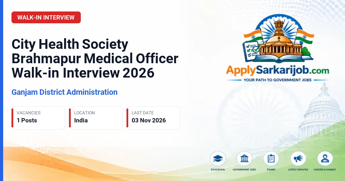 Ganjam District Administration - Medical Officer Official Notification Poster & Schedule