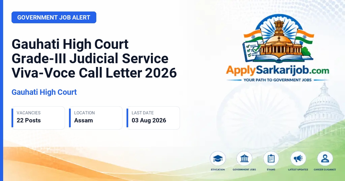 Gauhati High Court - Grade-III (Civil Judge/Magistrate) Official Notification Poster & Schedule