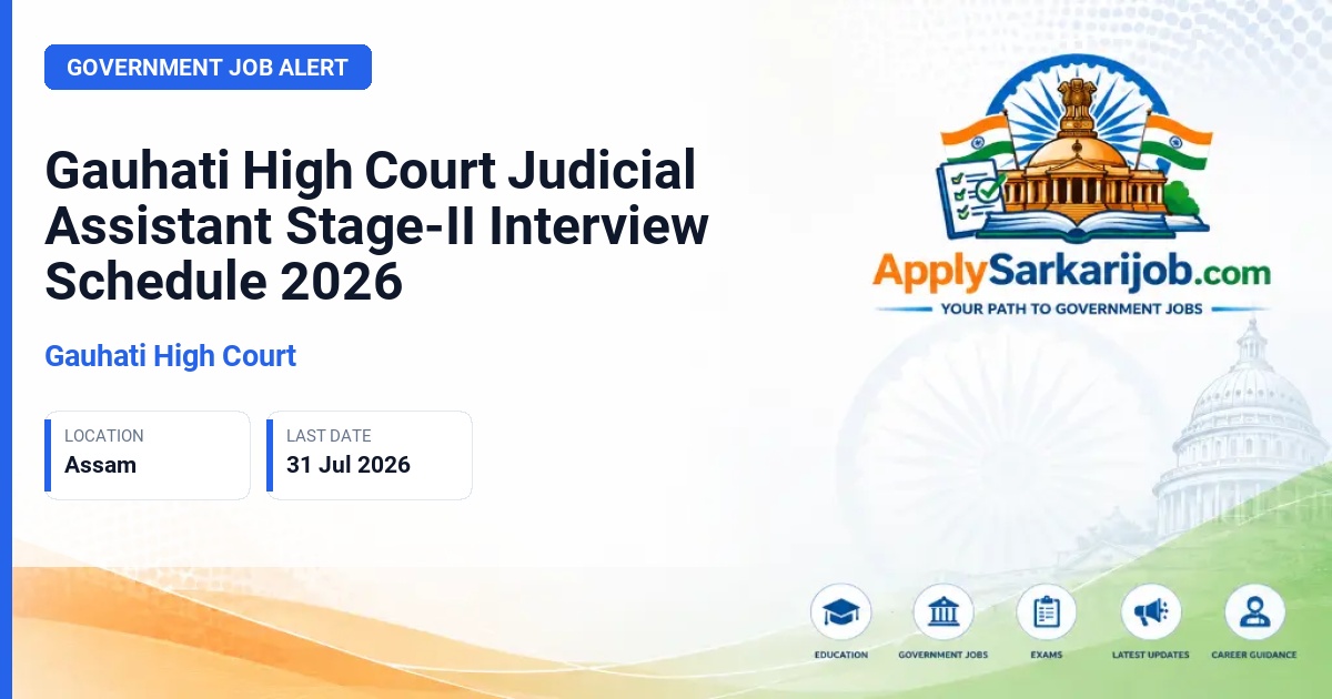 Gauhati High Court - Judicial Assistant Official Notification Poster & Schedule