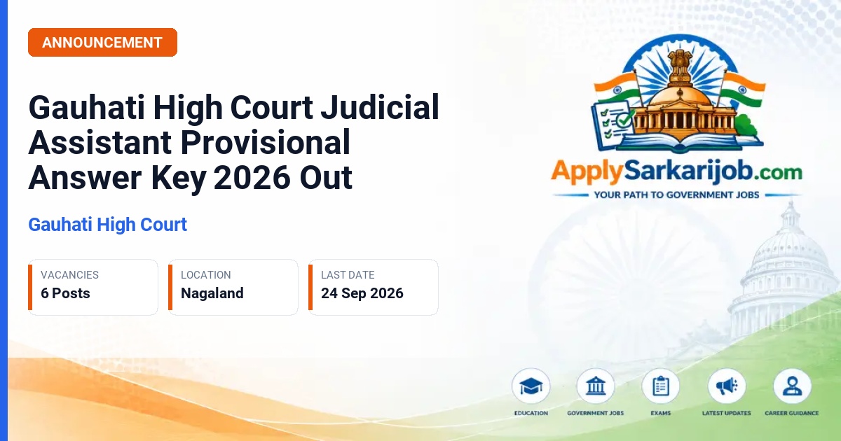 Gauhati High Court - Judicial Assistant Official Notification Poster & Schedule