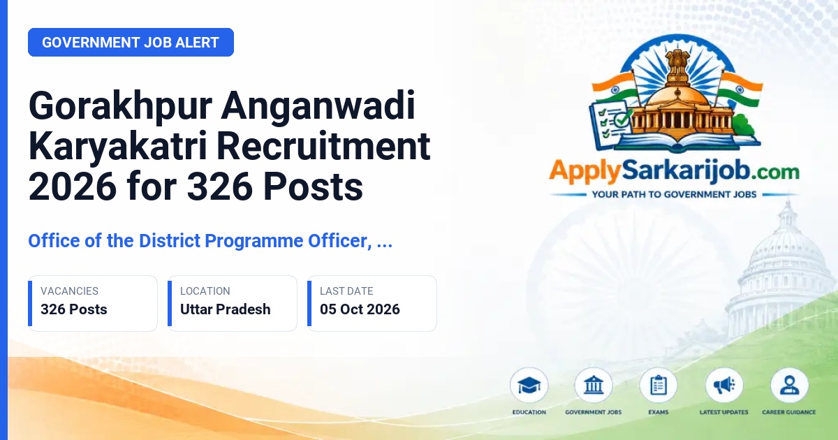 Office of the District Programme Officer, Gorakhpur - Anganwadi Karyakatri Official Notification Poster & Schedule