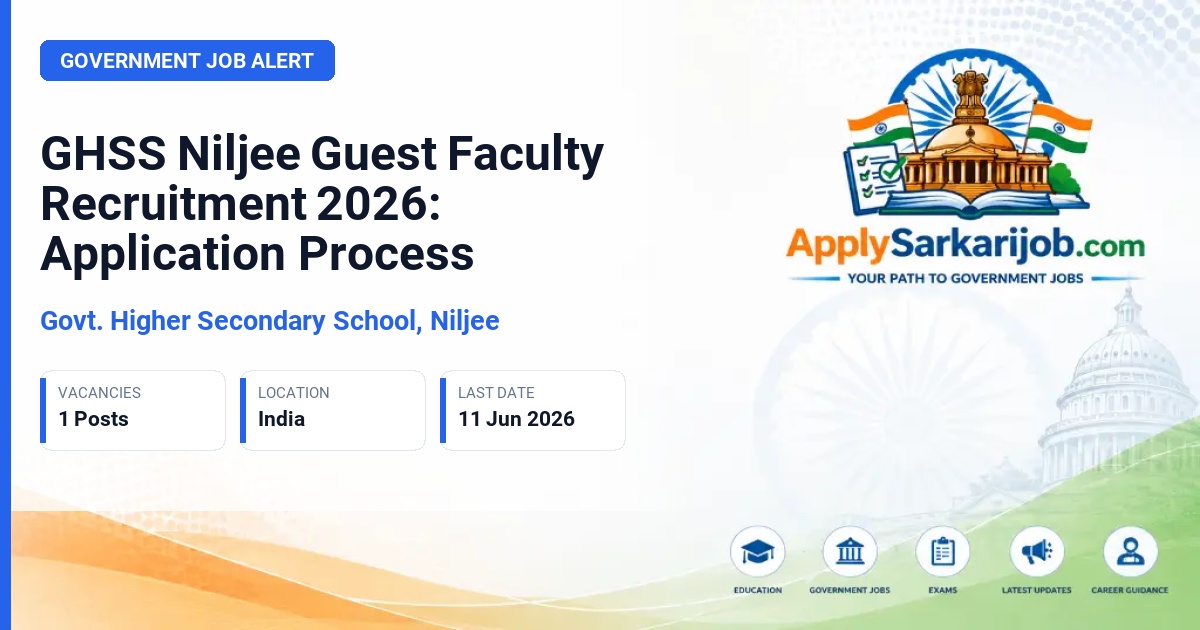 Govt. Higher Secondary School, Niljee - Guest Faculty Official Notification Poster & Schedule