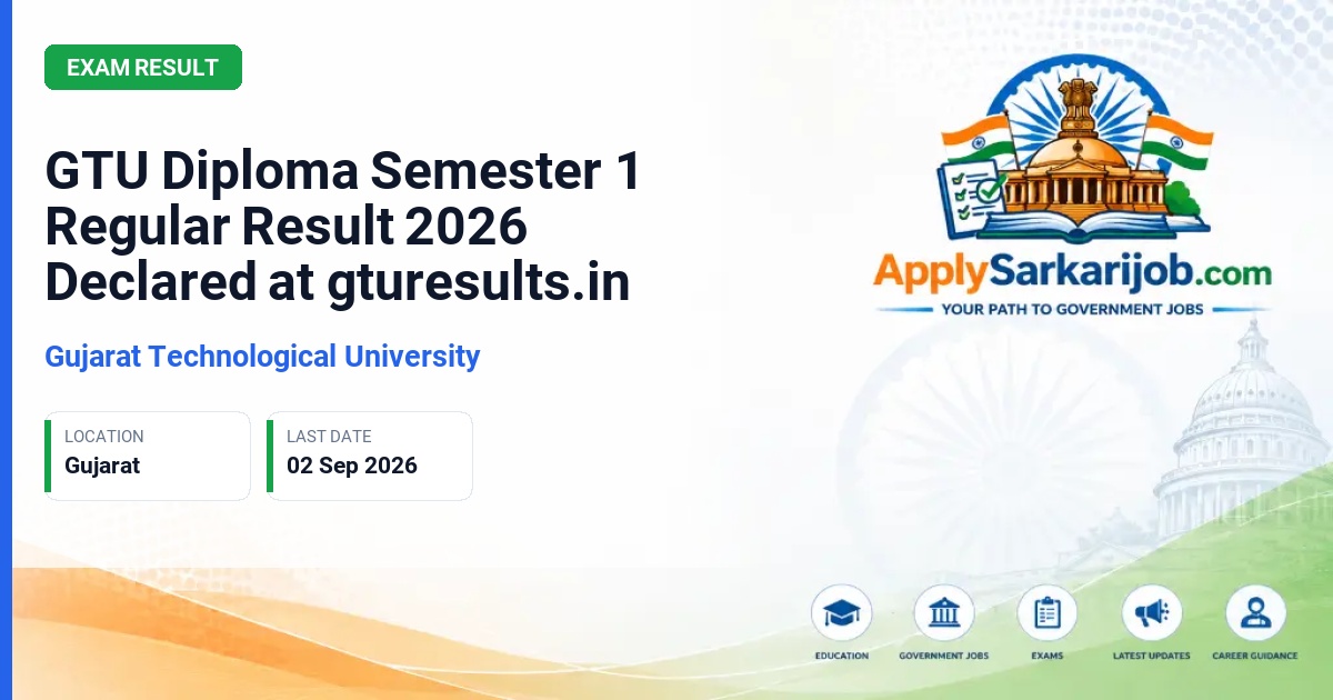Gujarat Technological University - Diploma Semester 1 Regular Examination (May 2026) Official Notification Poster & Schedule