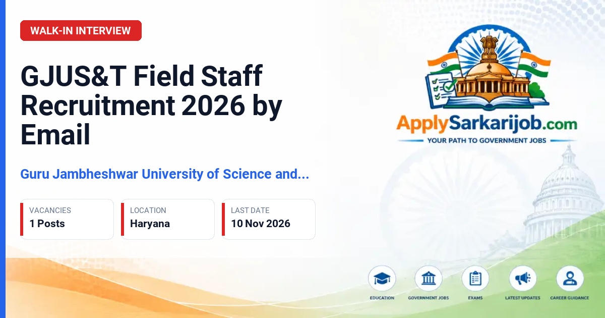 Guru Jambheshwar University of Science and Technology - Field Staff Official Notification Poster & Schedule
