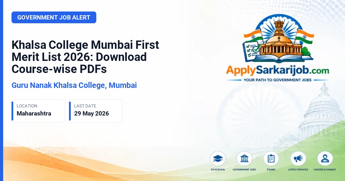Guru Nanak Khalsa College, Mumbai - First Year Undergraduate Admissions Official Notification Poster & Schedule