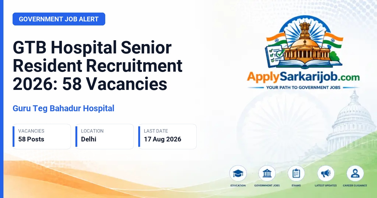 Guru Teg Bahadur Hospital - Senior Resident Doctor Official Notification Poster & Schedule