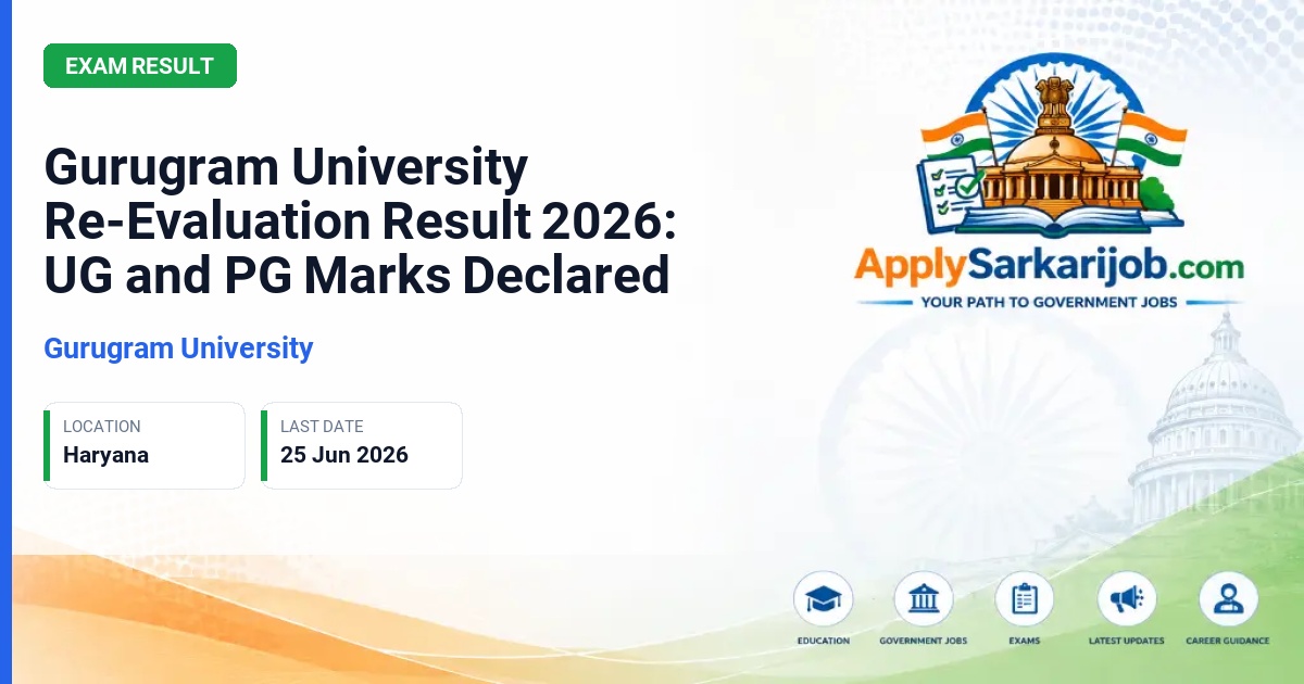 Gurugram University - UG and PG Re-Evaluation Result Official Notification Poster & Schedule