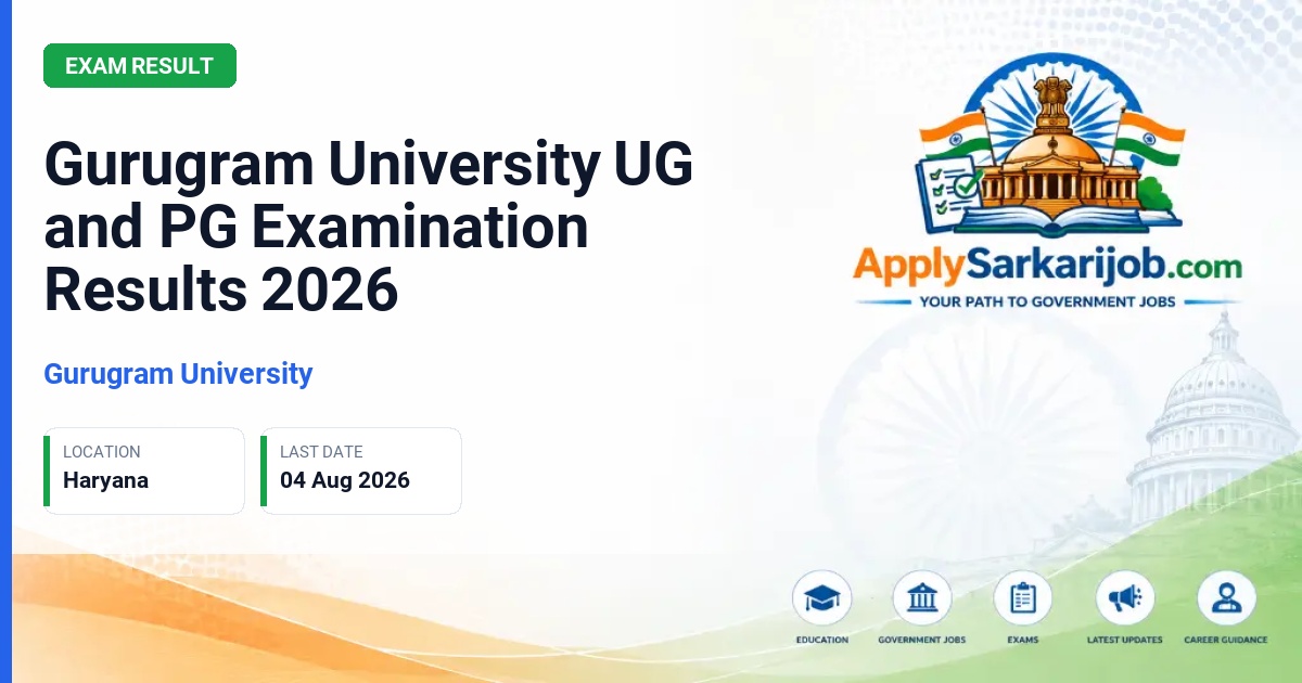 Gurugram University - Gurugram University UG and PG Examination Results 2026 Official Notification Poster & Schedule