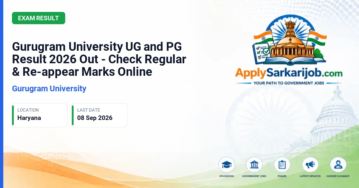 Gurugram University - UG & PG Semester Exams (B.Tech, MA, MSc, B.Arch) Official Notification Poster & Schedule