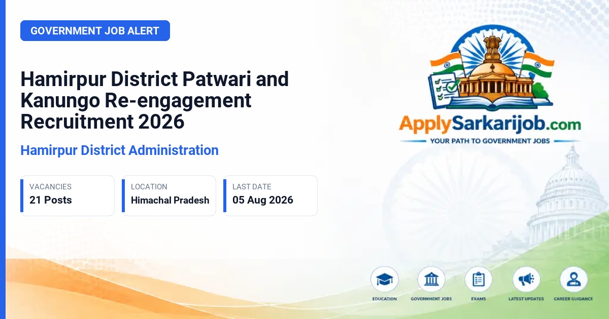 Hamirpur District Administration - Patwari / Kanungo (Re-engagement) Official Notification Poster & Schedule