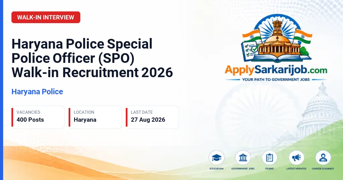 Haryana Police - Special Police Officer (SPO) Official Notification Poster & Schedule