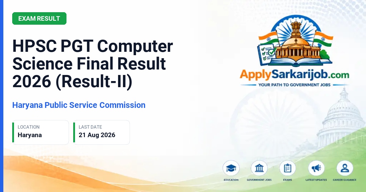 Haryana Public Service Commission - PGT Computer Science Official Notification Poster & Schedule