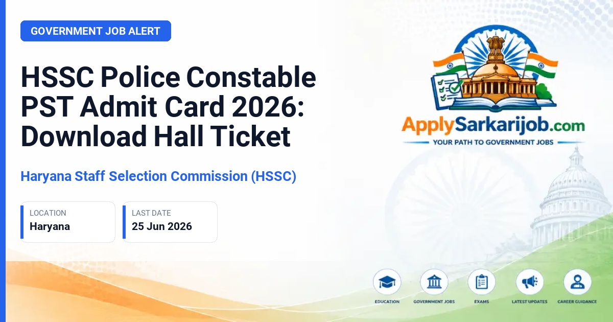 Haryana Staff Selection Commission (HSSC) - Police Constable (General Duty) Official Notification Poster & Schedule