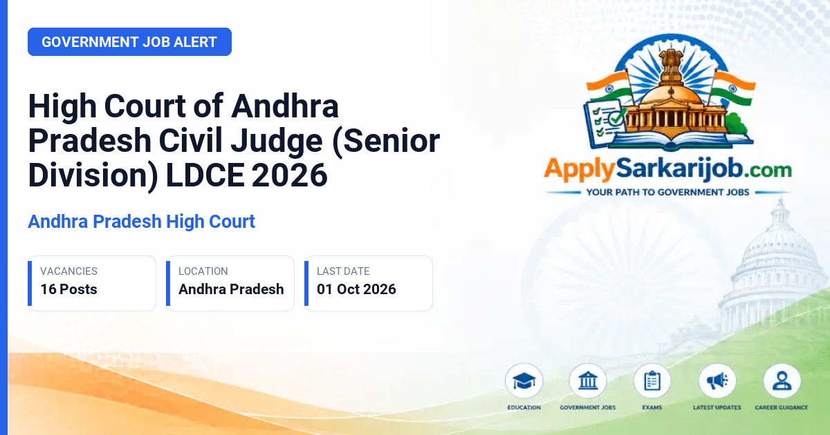 Andhra Pradesh High Court - Civil Judge (Senior Division) Official Notification Poster & Schedule