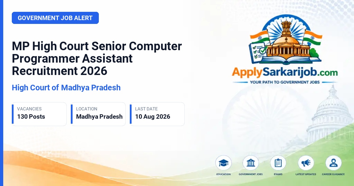 High Court of Madhya Pradesh - Senior Computer Programmer Assistant Official Notification Poster & Schedule