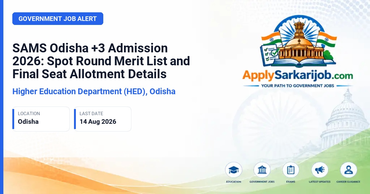 Higher Education Department (HED), Odisha - Undergraduate (+3) Admission Official Notification Poster & Schedule