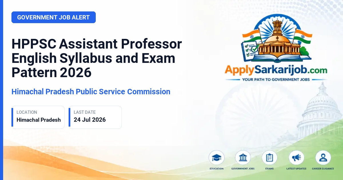 Himachal Pradesh Public Service Commission - Assistant Professor (College Cadre) - English Official Notification Poster & Schedule