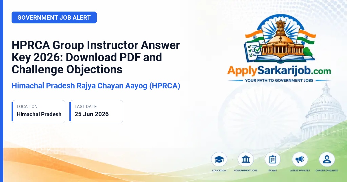 Himachal Pradesh Rajya Chayan Aayog (HPRCA) - Group Instructor Official Notification Poster & Schedule
