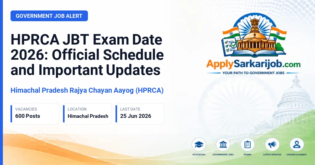Himachal Pradesh Rajya Chayan Aayog (HPRCA) - Junior Basic Teacher (JBT) Official Notification Poster & Schedule