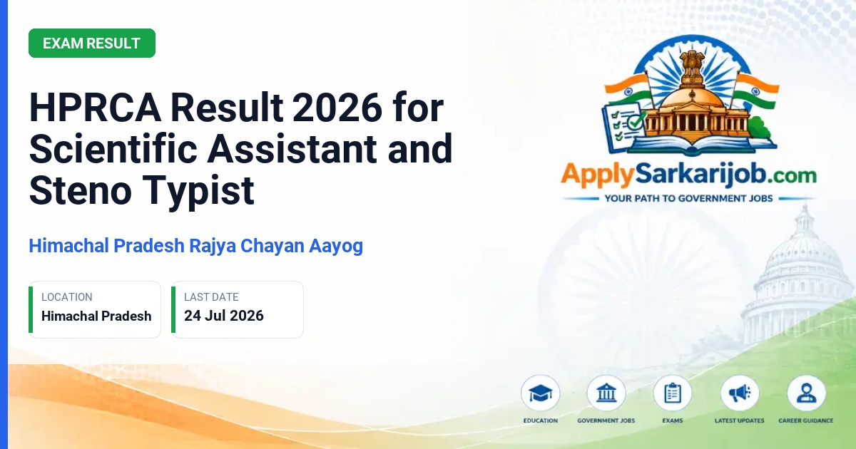 Himachal Pradesh Rajya Chayan Aayog - Scientific Assistant (Digital Forensics) and Steno Typist (Trainee) Official Notification Poster & Schedule