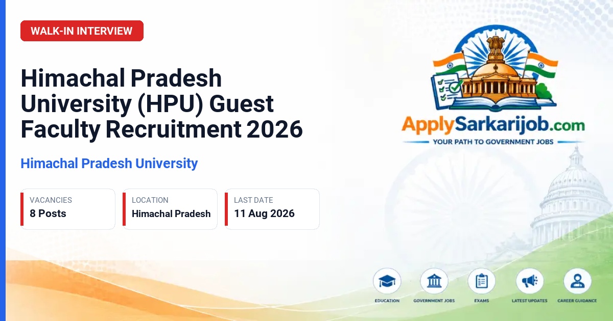 Himachal Pradesh University - Guest Faculty Official Notification Poster & Schedule