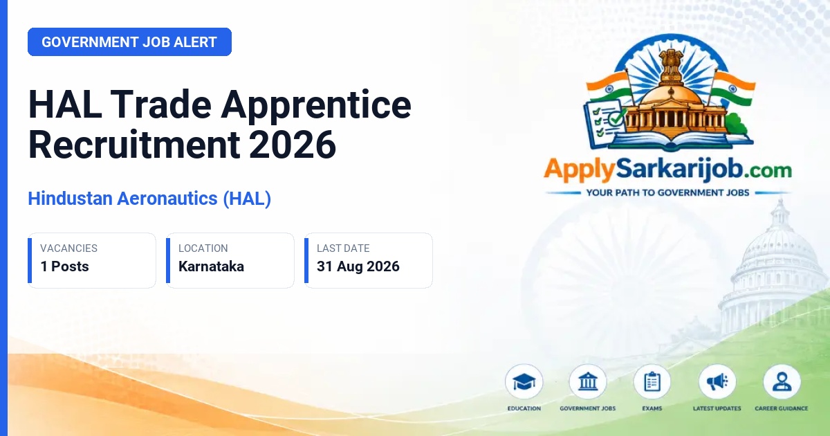 Hindustan Aeronautics (HAL) - Trade Apprentice Official Notification Poster & Schedule