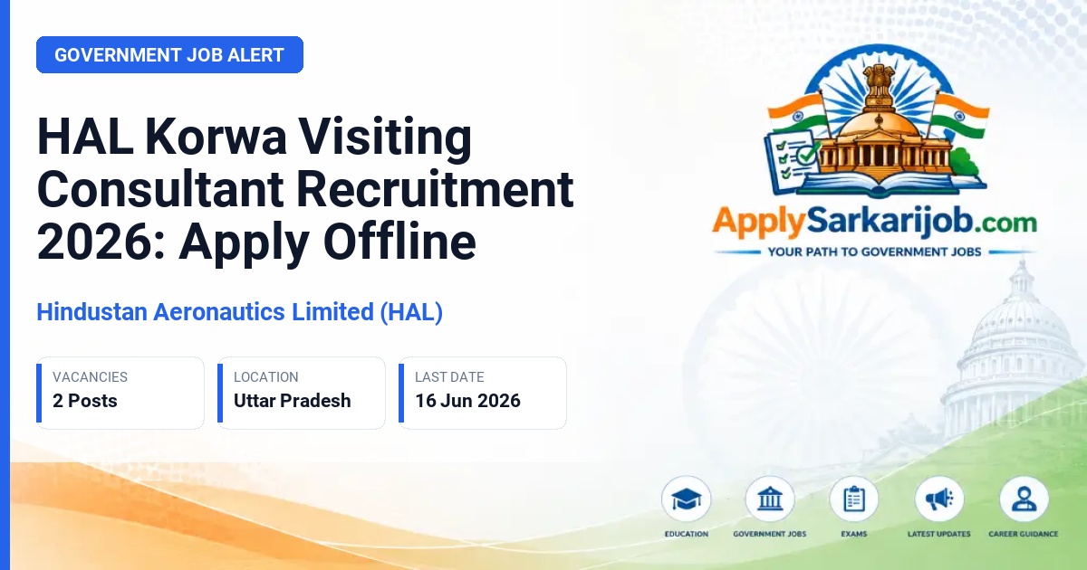 Hindustan Aeronautics Limited (HAL) - Visiting Consultant (Specialist Doctor) Official Notification Poster & Schedule